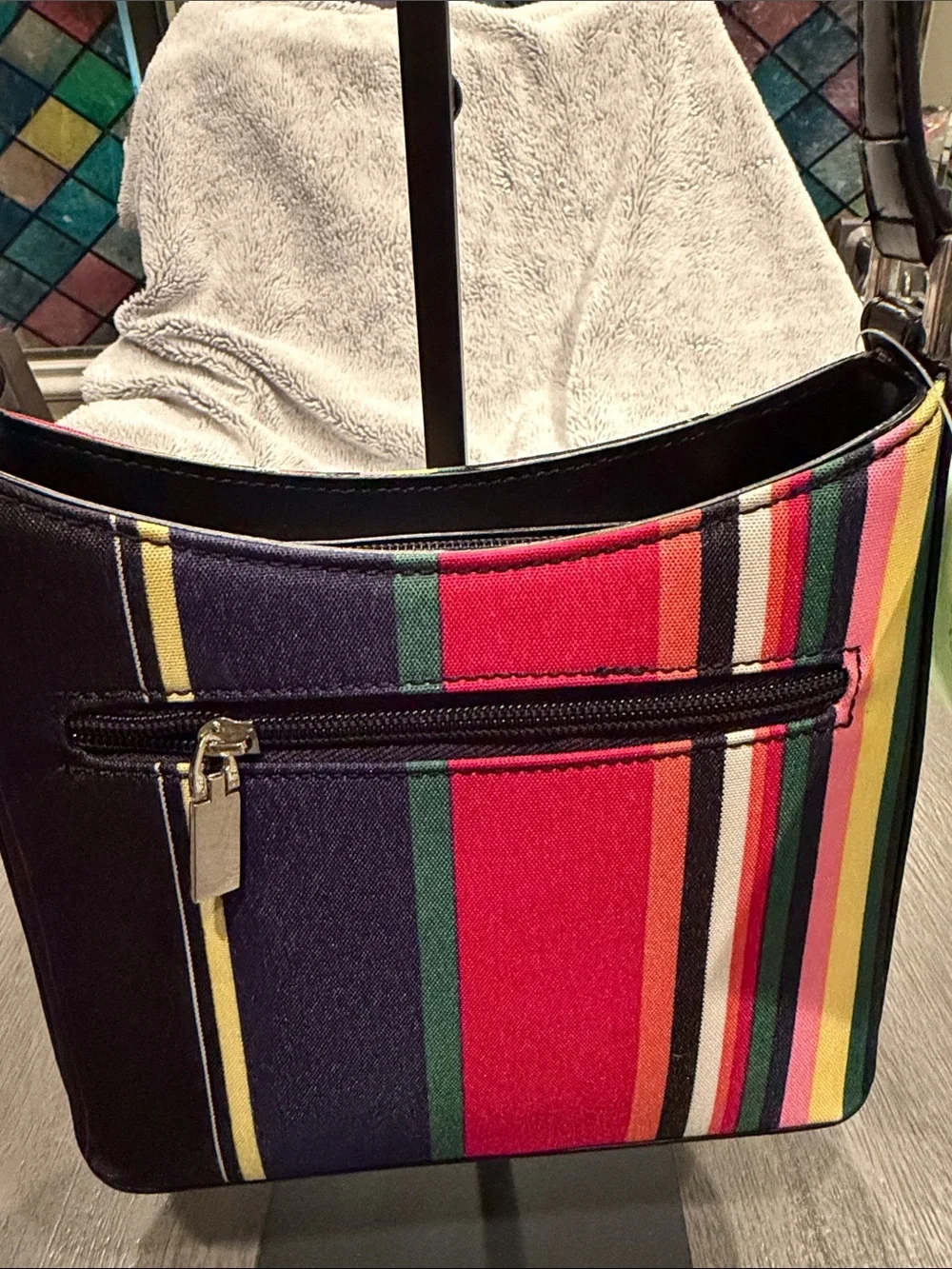 Striped Multicolor Shoulder Bag - Picture 2 of 4